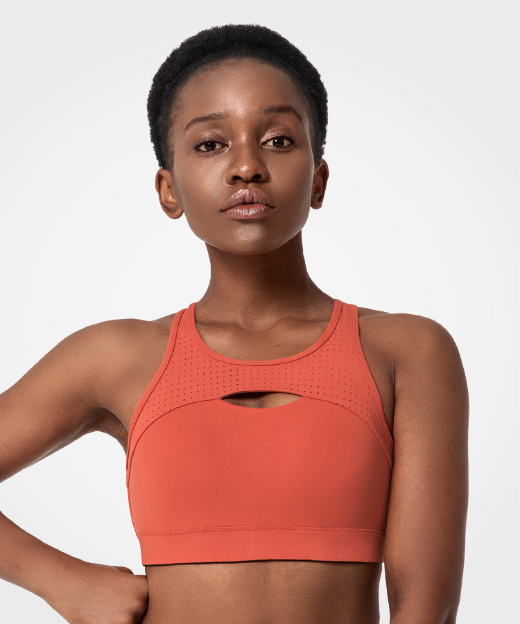 Enfold Hollow Out gepolsterter Lauf-BH | Sport-BH mit starkem Halt für Damen