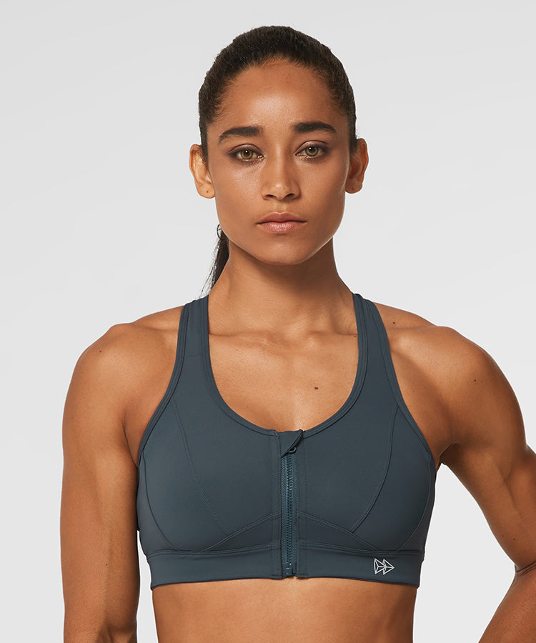 Charcoal Grey Padded Racerback Sports Bra with Activewear Tights