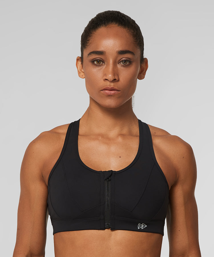  Yvette High Support Sports Bras For Women Double Deck Straps High  Impact Mesh Zip Front Sports Bra For Running