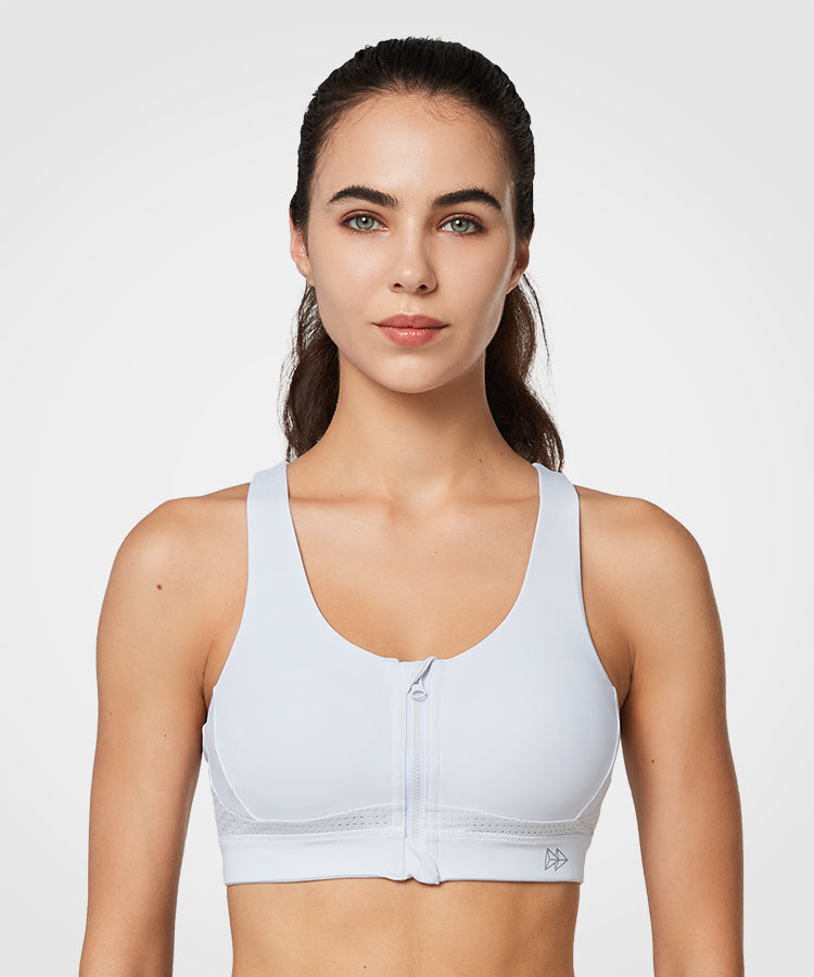 Power Zip Front Criss Cross Padded Running Bra | Women's High Support Sports Bra Power Zip Front Criss Cross Padded Running Bra | Women's High Support Sports Bra