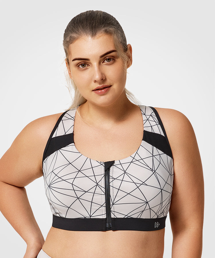 Enfold Zip Front Padded Running Bra