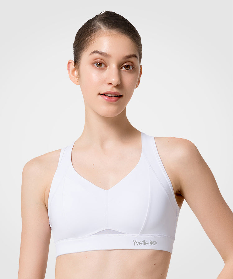 Sculpt Racerback V Neck Padded Running Bra Women's High Support Spor