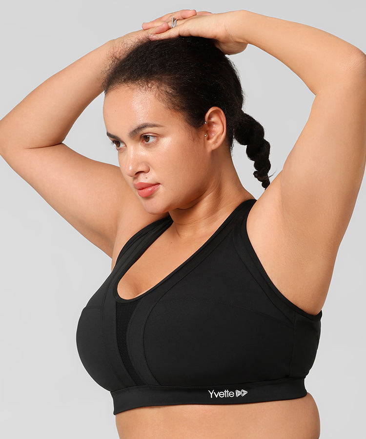 Power Cross Back Padded Running Bra | Women's High Support Sports Bra (Plus Size)