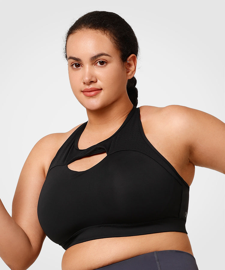 Enfold Hollow out Padded Running Bra | Women's High Support Sports Bra  (Plus Size)