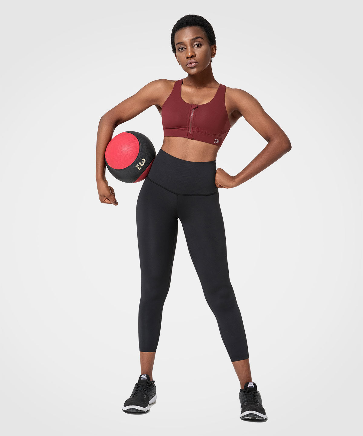 Power Zip Front Criss Cross Vadderad Löpar-BH | Sport-BH med högt stöd för kvinnor