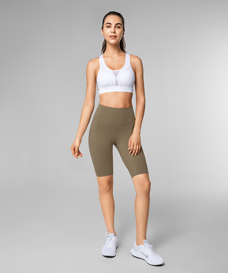 Echo High Waist Cropped Running Shorts 9 Inches | Women's High Support Sports Shorts