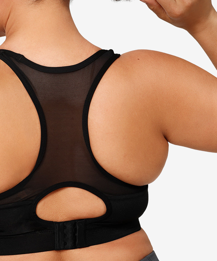 Shift Racerback Mesh Padded Running Bra | Women's High Support Sports Bra (Plus Size)