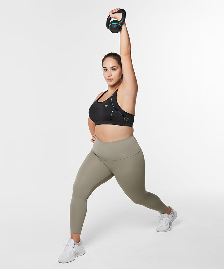 Sculpt Racerback Line Padded Running Bra | Women's High Support Sports Bra (Plus Size)