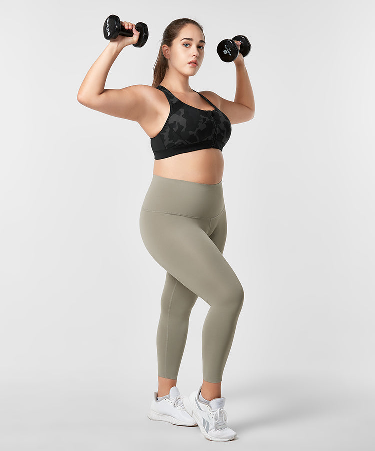 Enfold Zip Front Padded Running Bra | Women's High Support Sports Bra (Plus Size)