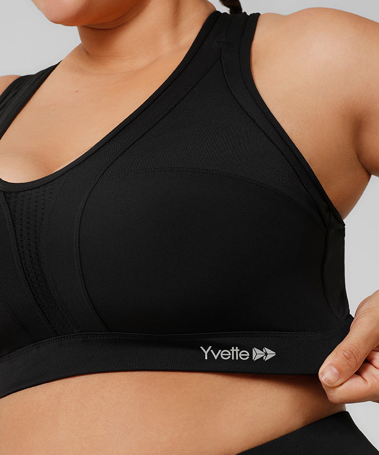 Power Cross Back Padded Running Bra | Women's High Support Sports Bra (Plus Size)