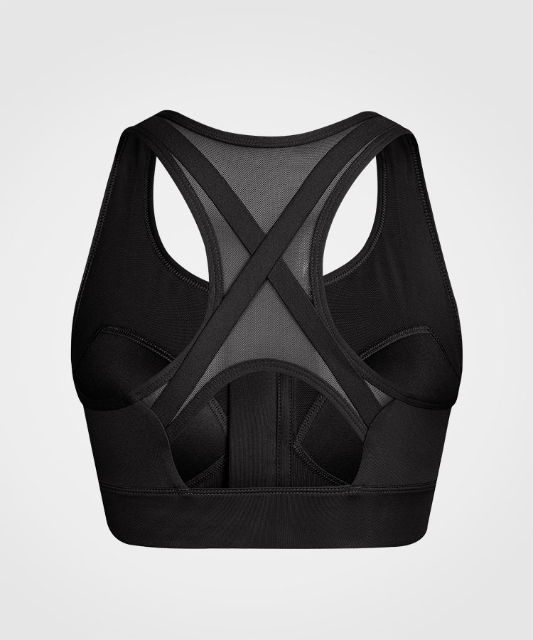 Power Cross Racerback Running Bra | Women's High Support Sports Bra (Plus Size)