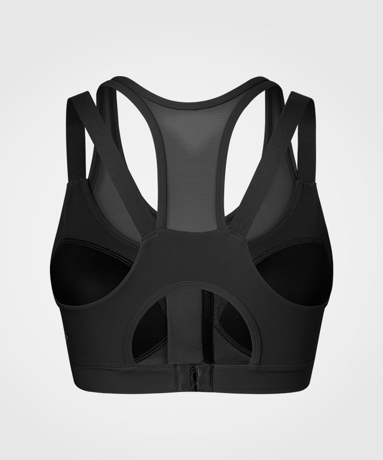 Power Zip Front Breathable Full-Coverage Running Bra | Women's High Support Sports Bra