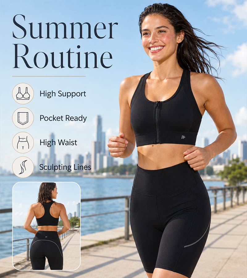 zip front sports bra