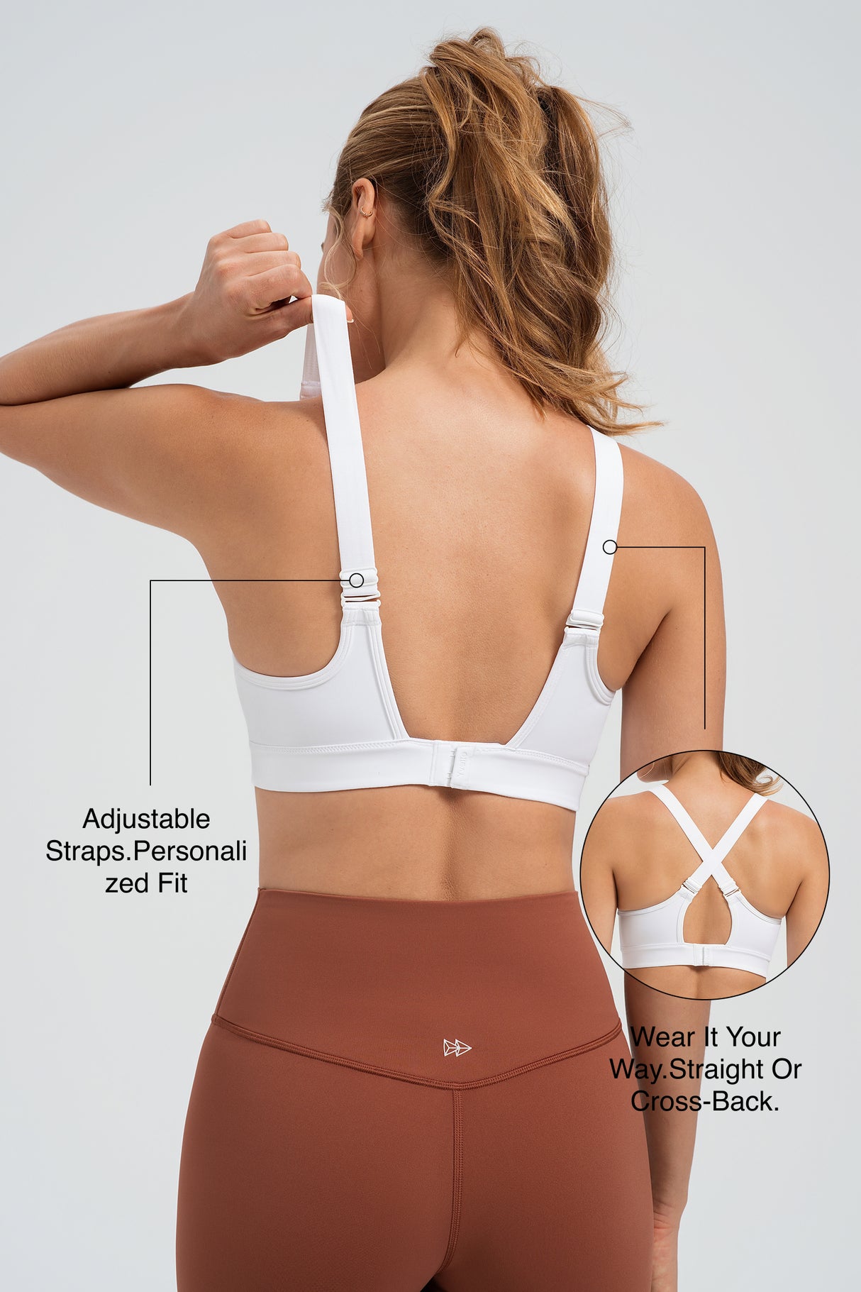 Power™ Adjustable Two Style Running Bra | Women's High Support Sports Bra