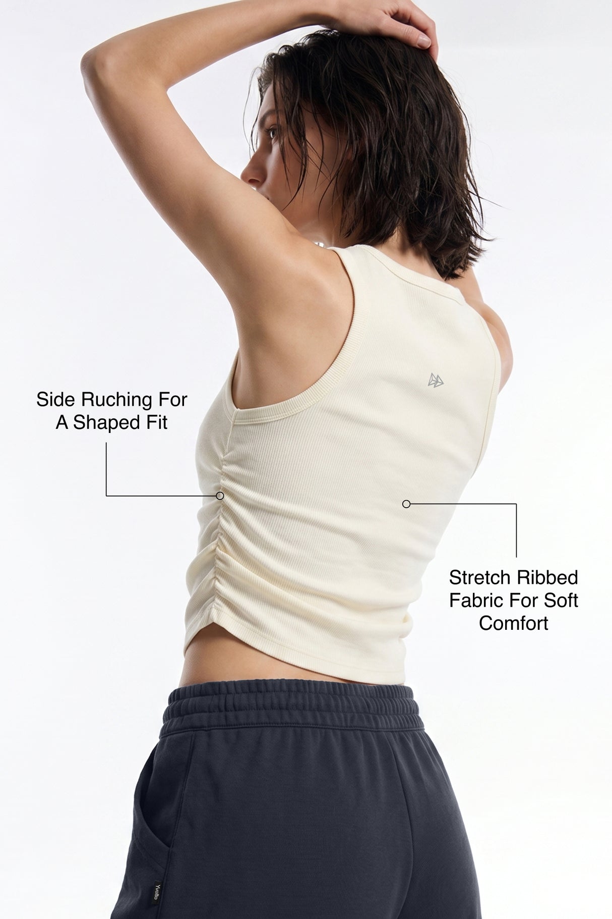 Anywhere™ Built-In Cups Stretch Ribbed Tank | Women's Sports Tank For Yoga & Daily