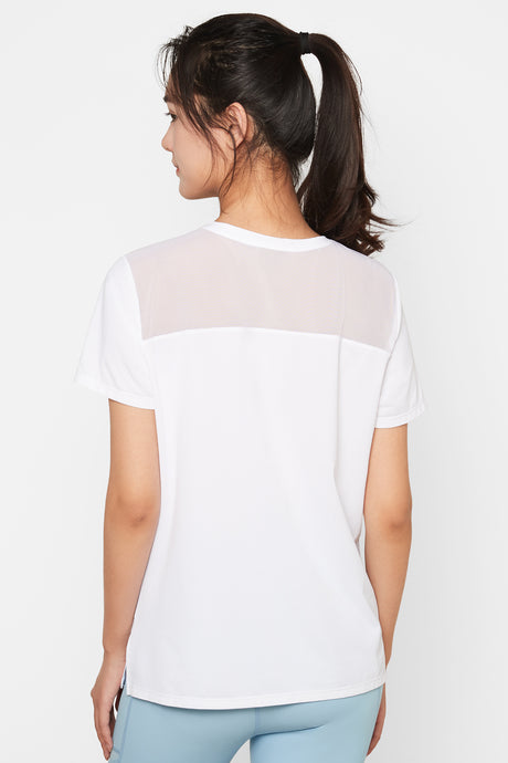 Camiseta de malla con abertura lateral Echo | Camiseta deportiva para mujer