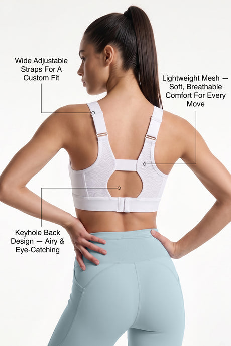 Power™ V-Neck Keyhole Back High Support Sports Bra | High-Impact Bounce Control Without Flattening for Running, HIIT & Training - image 3