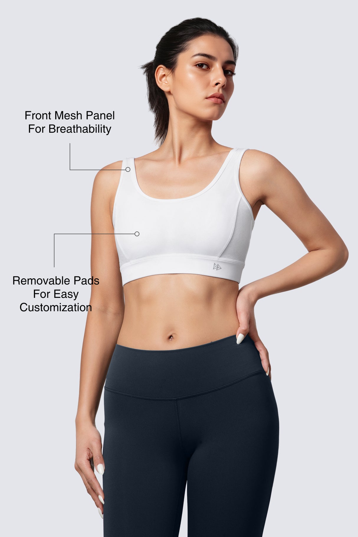 Shift™ Jacquard Mesh Yoga Bra with Wide Straps & Removable Pads | Women's Light Support Sports Bra