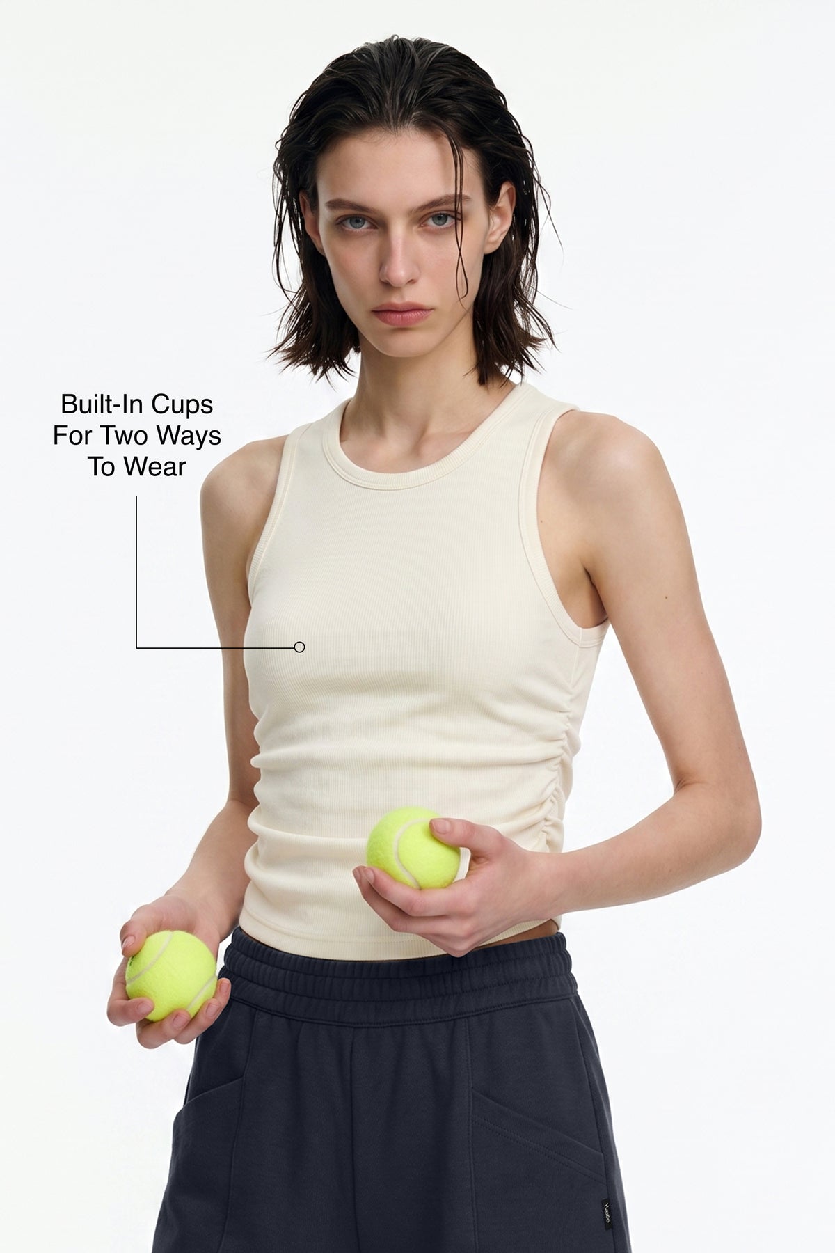 Anywhere™ Built-In Cups Stretch Ribbed Tank | Women's Sports Tank For Yoga & Daily