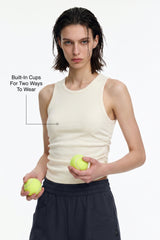 Anywhere™ Built-In Cups Stretch Ribbed Tank | Women's Sports Tank For Yoga & Daily