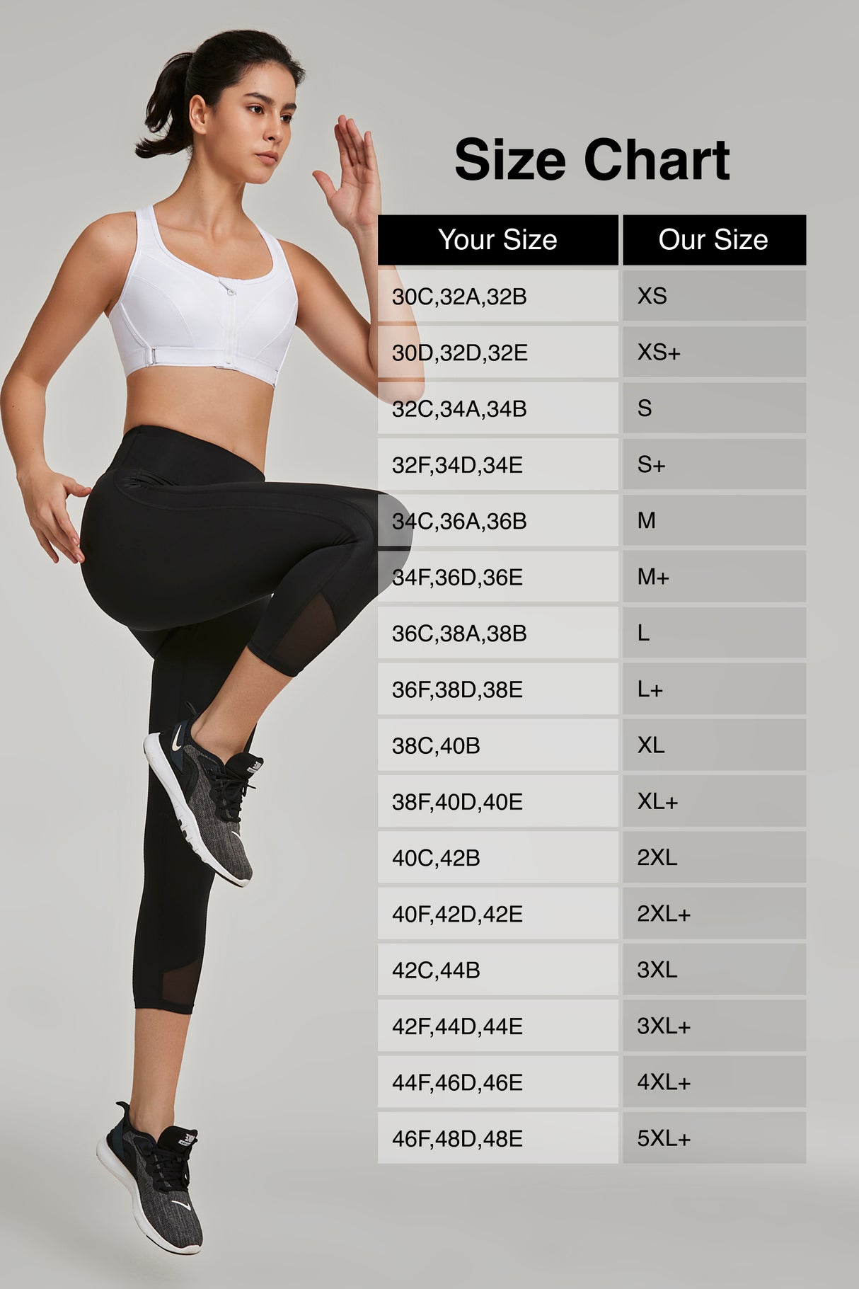 Reggiseno da corsa imbottito regolabile Power | Reggiseno sportivo ad alto sostegno da donna