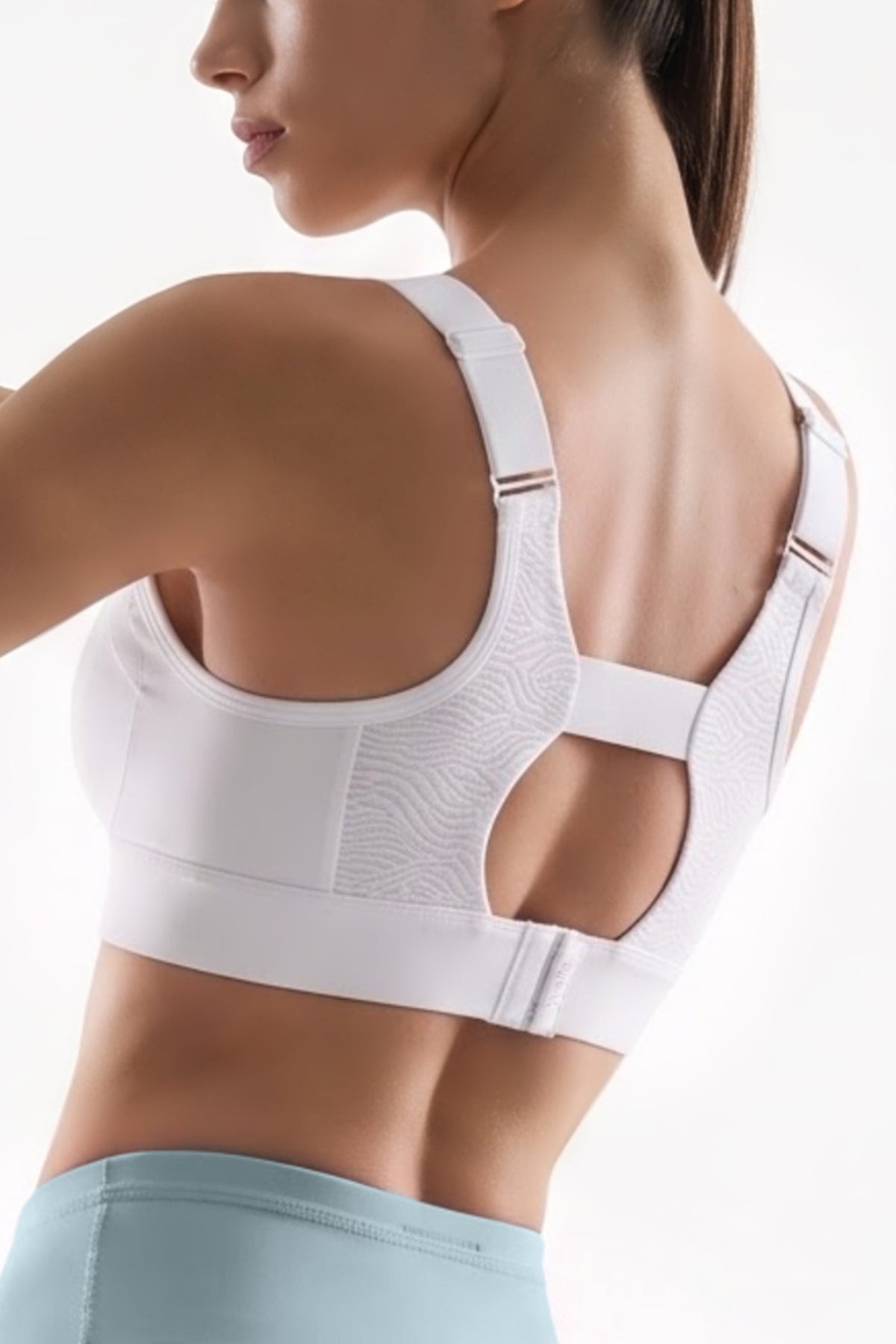 Power™ V-Neck Keyhole Back High Support Sports Bra | High-Impact Bounce Control Without Flattening for Running, HIIT & Training