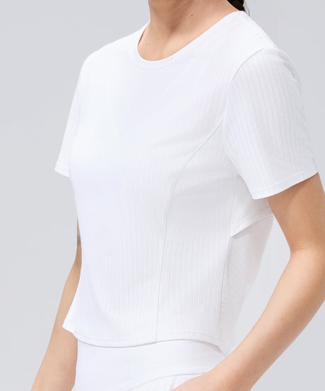 Echo Soft Breathable Cropped Workout Tee with Back Drawstring | Women's Sports T-shirt