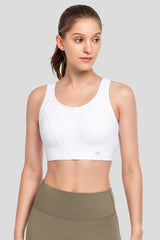 Reggiseno da corsa imbottito traspirante perforato con cerniera frontale Echo | Reggiseno sportivo ad alto sostegno da donna