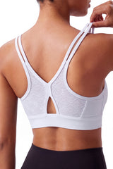 Reggiseno yoga Anywhere con scollo a V e rete a rombi | Reggiseno sportivo leggero da donna