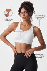 Power™ High-Support Cross-Back Mesh Zip-Front Sports Bra | High-Impact Bounce Control Without Flattening for Running, HIIT & Training