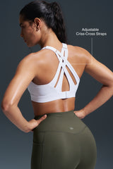 Power™ Adjustable Crisscross Padded Running Bra | Women's High Support Sports Bra