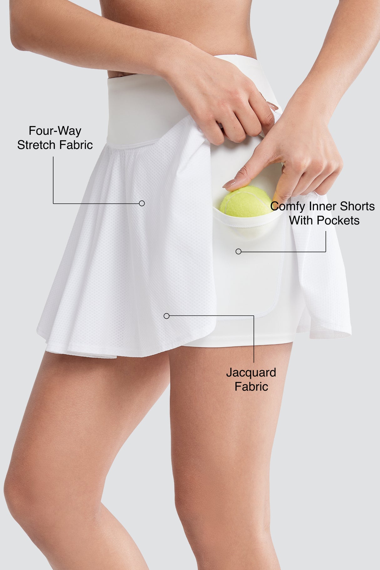 Sculpt™ Tennis Skirt With Breathable Pockets & Built-In Shorts | Women's Sports Skirt For Tennis & Daily