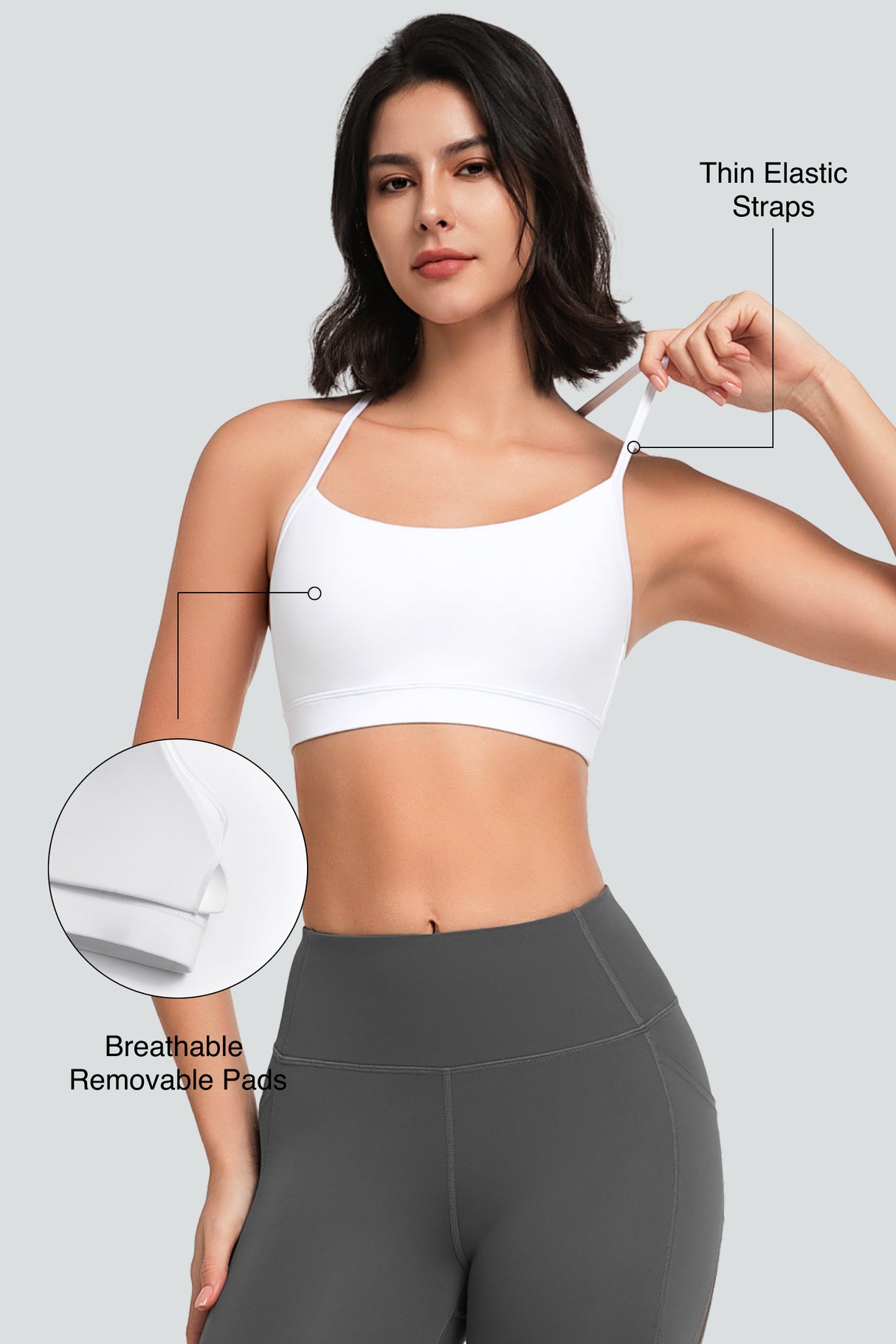 Anywhere™ Typical Y-Back Spaghetti Thin Straps Yoga Bra | Women's Low Support Sports Bra