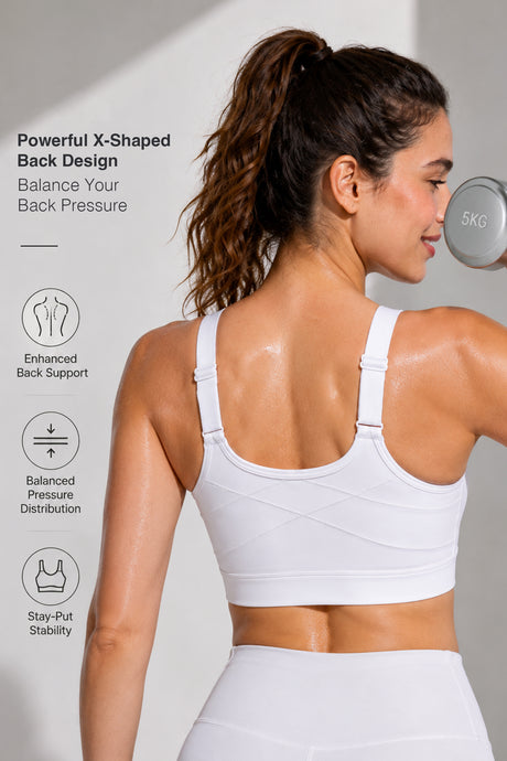 Power Zip Verstellbare Träger Gepolsterter Lauf-BH | Damen Sport-BH mit starkem Halt