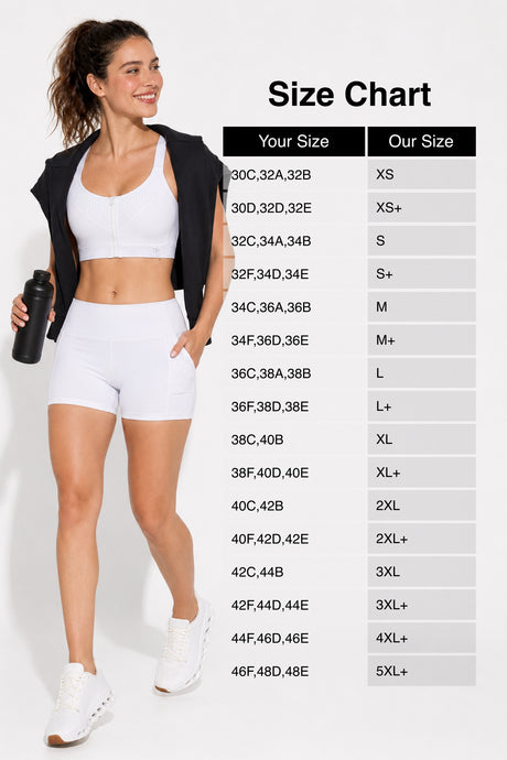Power Zip Verstellbare Träger Gepolsterter Lauf-BH | Damen Sport-BH mit starkem Halt