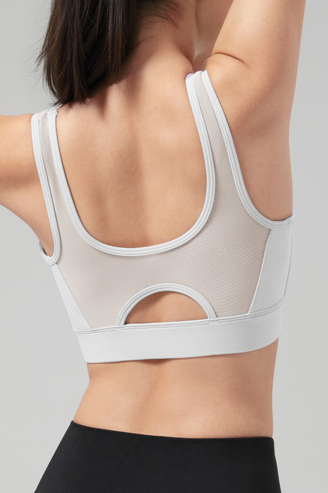 Power™ Front Sheer Mesh H-Back Sports Bra| Women's High Support Sports Bra