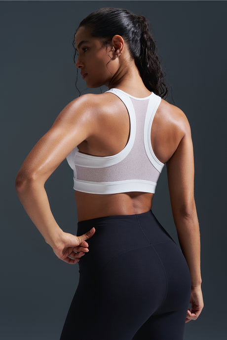 Enfold™ Zip Front Breathable Racerback High Impact Running Bra | Women's High Support Sports Bra