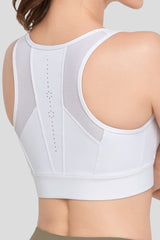 Reggiseno da corsa imbottito traspirante perforato con cerniera frontale Echo | Reggiseno sportivo ad alto sostegno da donna