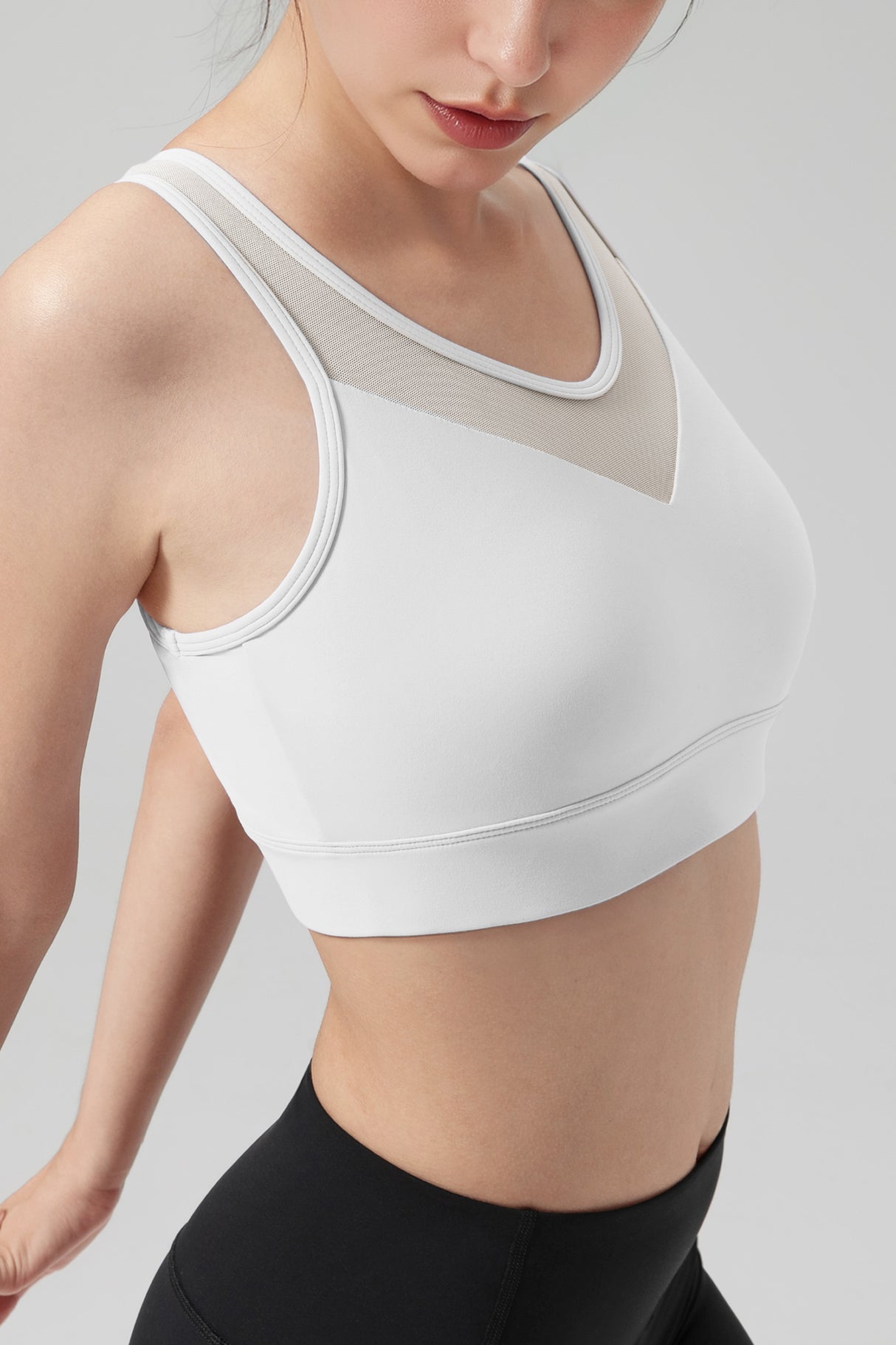 Power™ Front Sheer Mesh H-Back Sports Bra| Women's High Support Sports Bra
