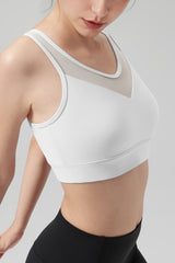 Power™ Front Sheer Mesh H-Back Sports Bra| Women's High Support Sports Bra