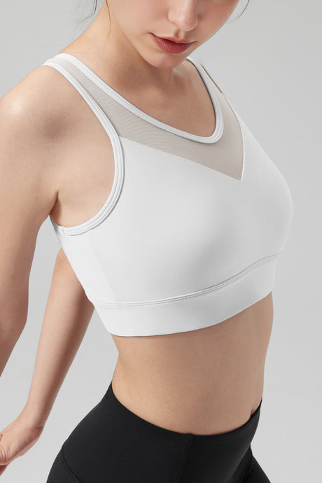 Power™ Front Sheer Mesh H-Back Sports Bra| Women's High Support Sports Bra