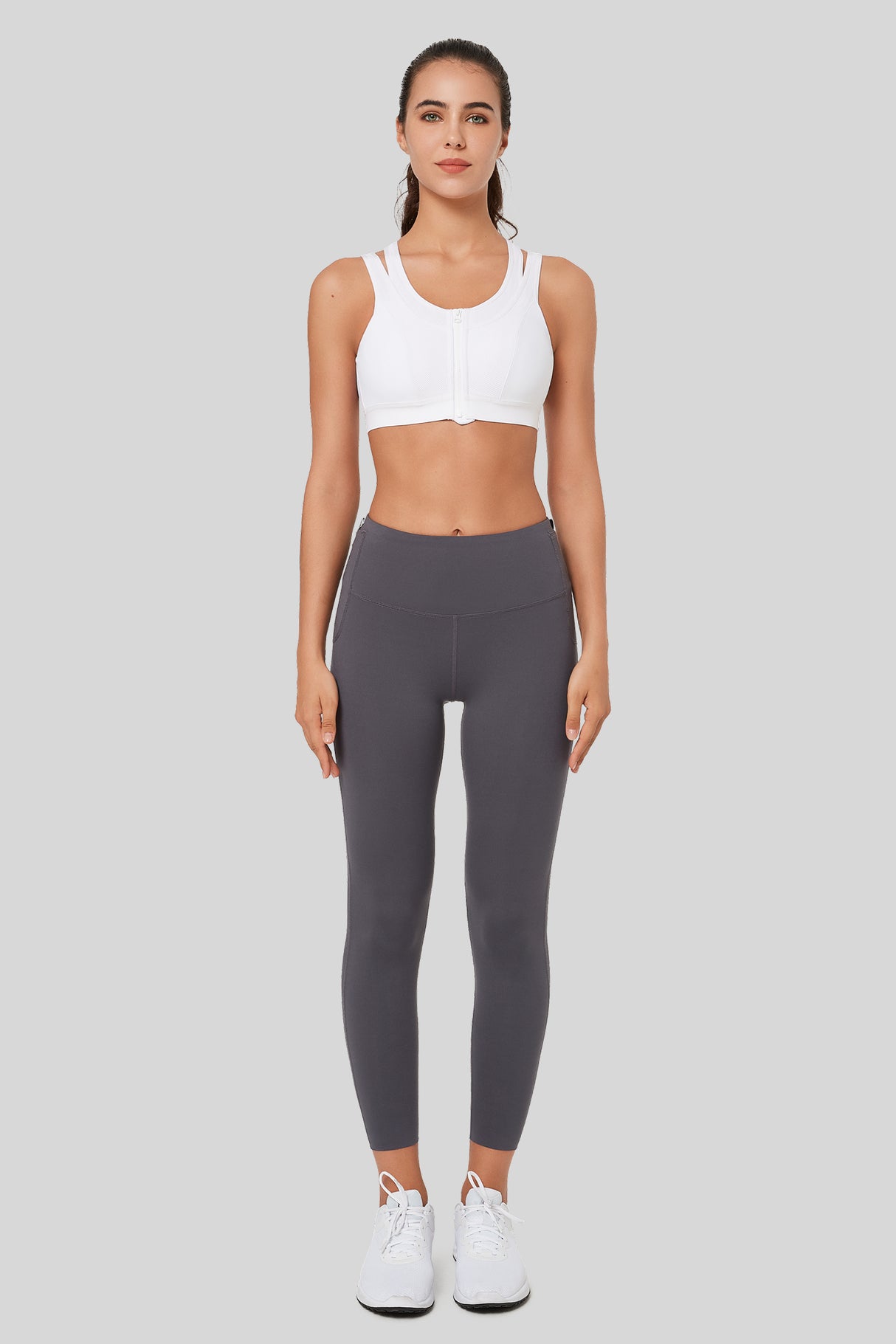Reggiseno da corsa imbottito Enfold Zip Mesh Racerback | Reggiseno sportivo ad alto sostegno da donna