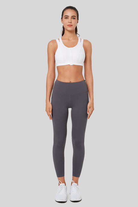 Enfold Zip Mesh Racerback gepolsterter Lauf-BH | Sport-BH mit starkem Halt für Damen