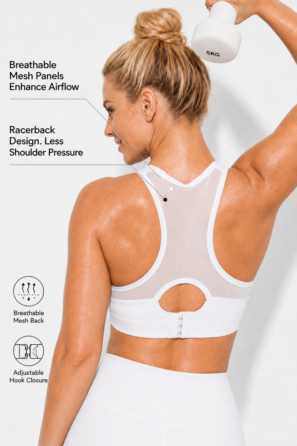 Shift™ Racerback Breathable Full-Coverage Running Bra | Women's High Support Sports Bra