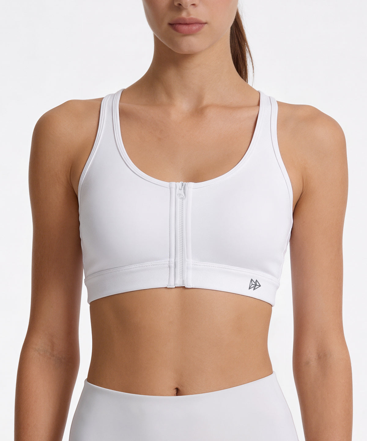 Shift™ Front Zip Sewn-in Pads Racerback Running Bra | Women's High Support Sports Bra