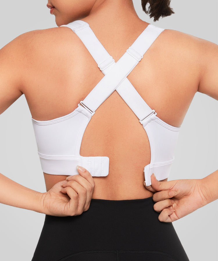 Sujetador deportivo transpirable con espalda cruzada y acolchado para correr | Sujetador deportivo de alta sujeción para mujer