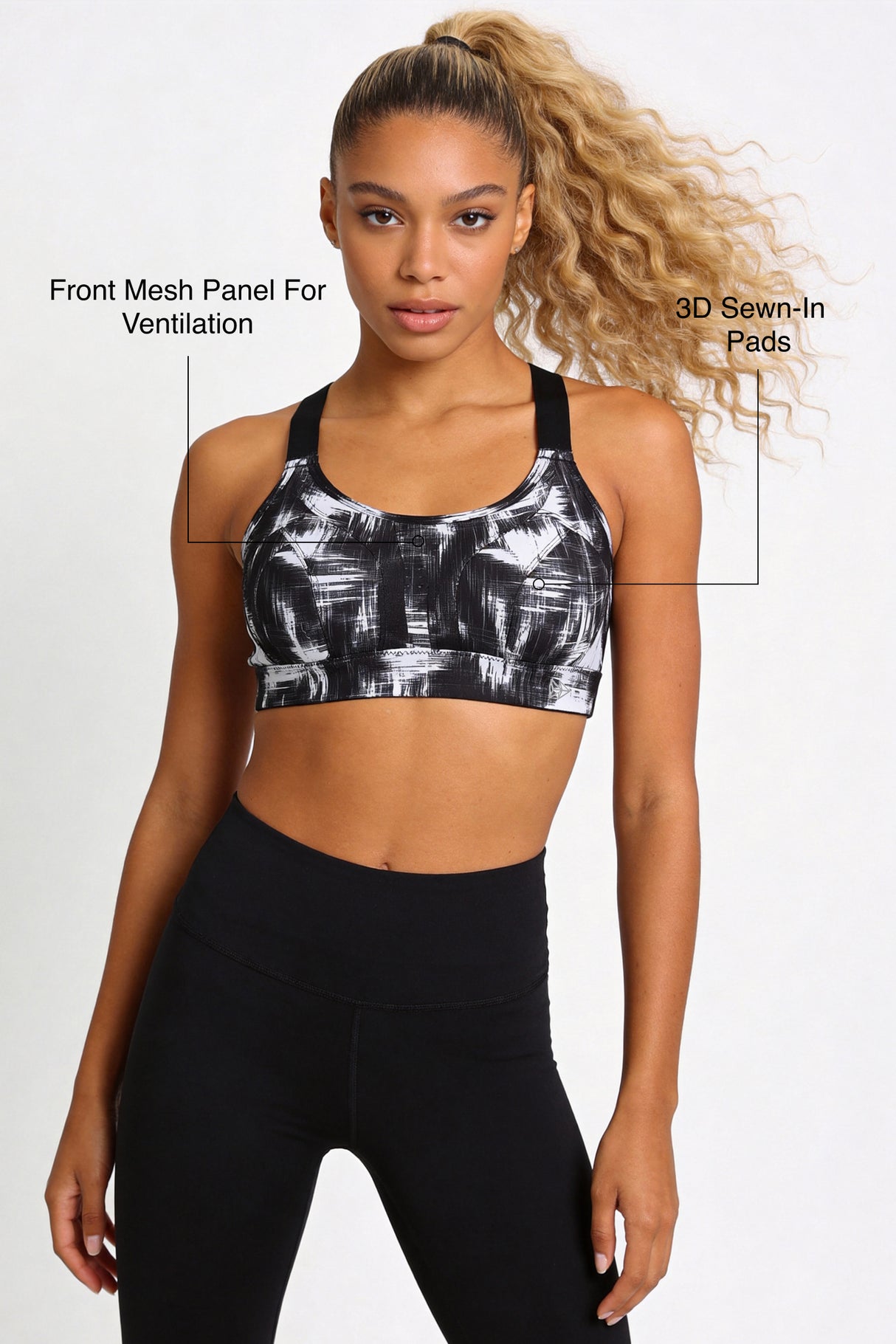 Power™ Adjustable Crisscross Padded Running Bra | Women's High Support Sports Bra