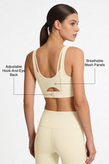 Power™ V Neck Breathable Mesh Hook Sports Bra | High-Impact Bounce Control Without Flattening for Running, HIIT & Training