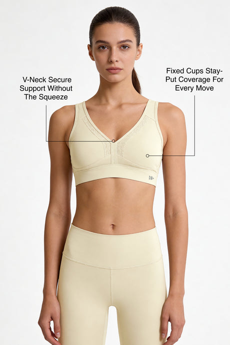 Power™ V Neck Breathable Mesh Hook Sports Bra | High-Impact Bounce Control Without Flattening for Running, HIIT & Training - image 9