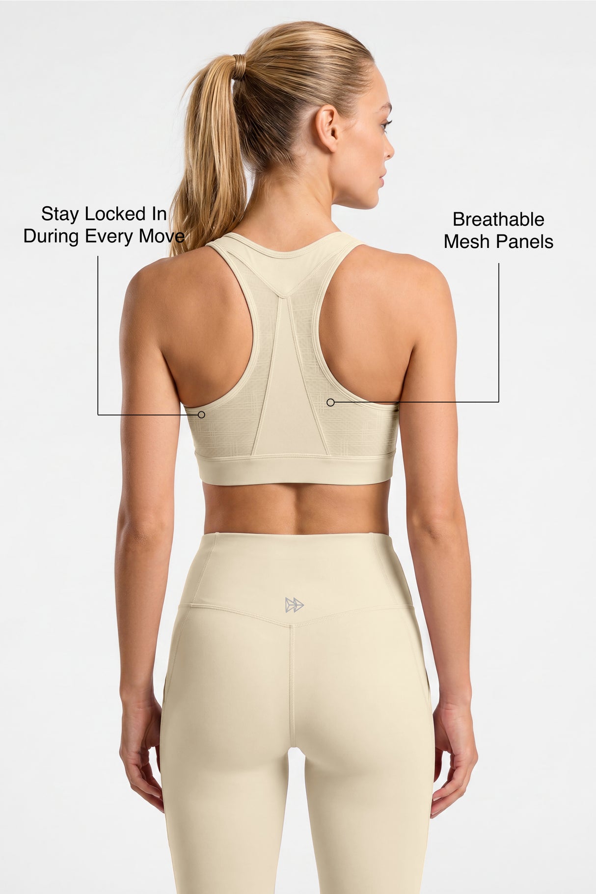 Power Breathable Racerback Stable High Support Sports Bra | High-Impact Support Best For Running, HIIT & Training
